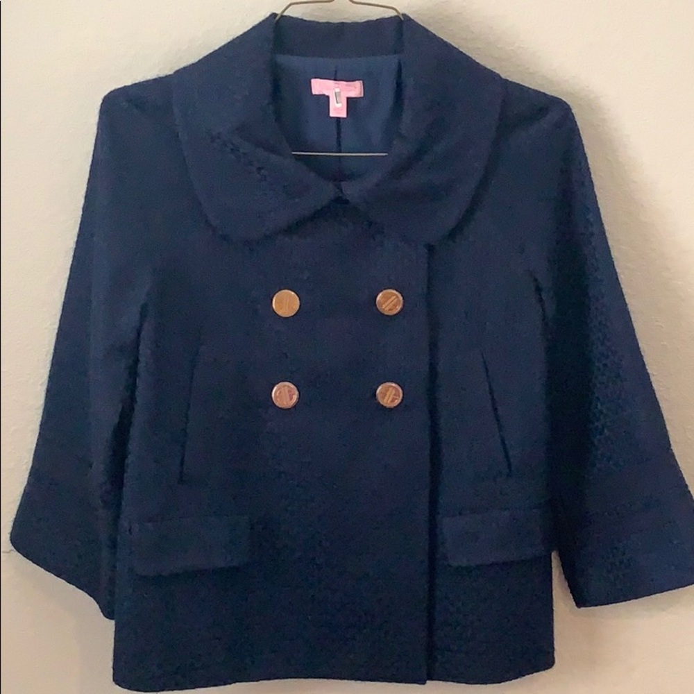 Lilly Pulitzer Navy And Gold Jacket